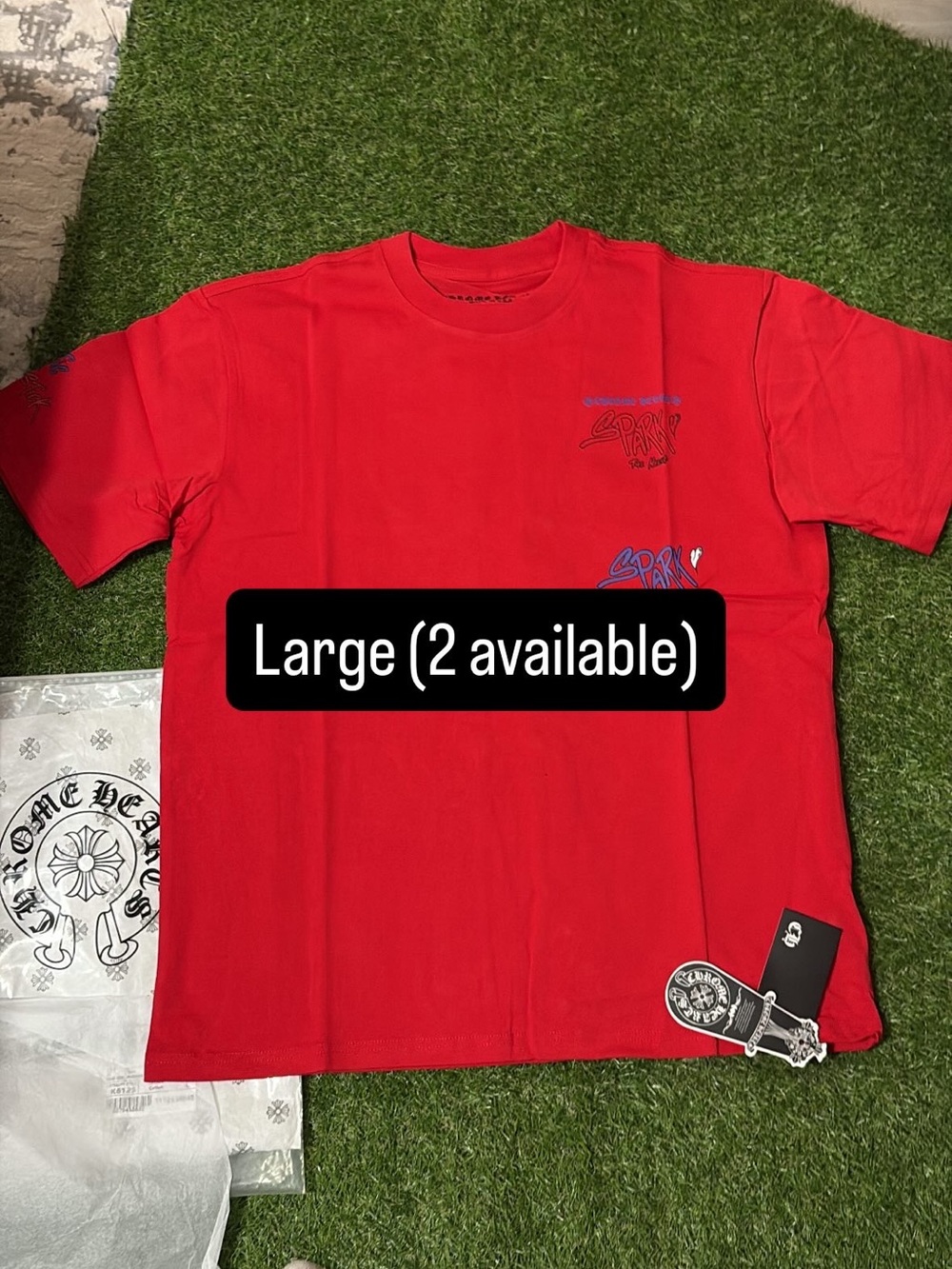 Chrome Hearts Red Short Sleeve Graphic Tee